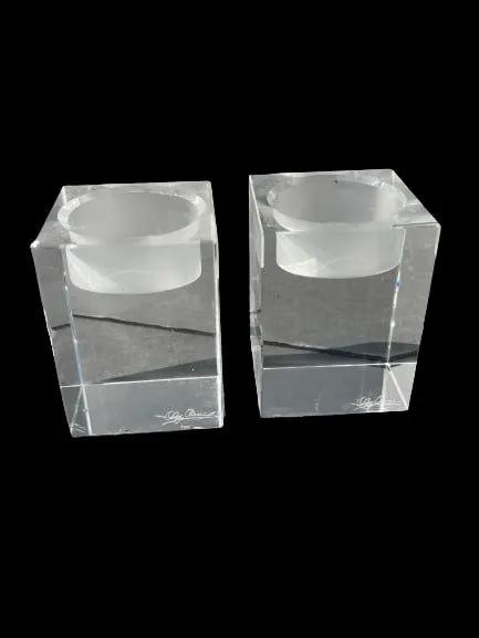 Pair of Signed Cassini Crystal Candle holders (1 of 14)