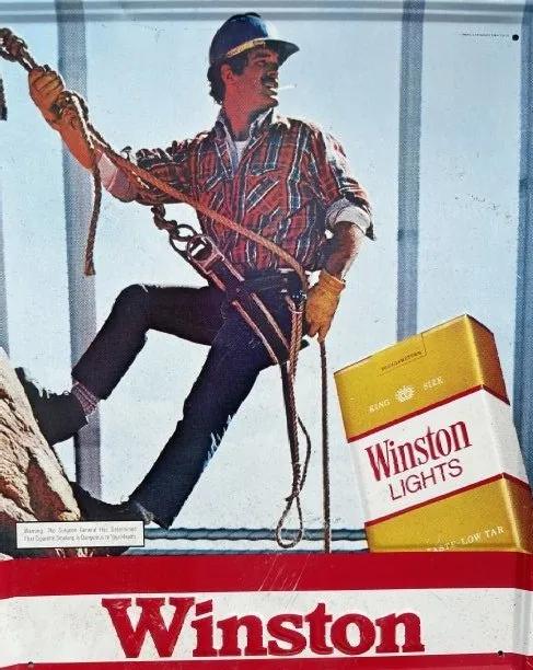 A Winston Light Man Cigarettes advertising Sign (1 of 4)