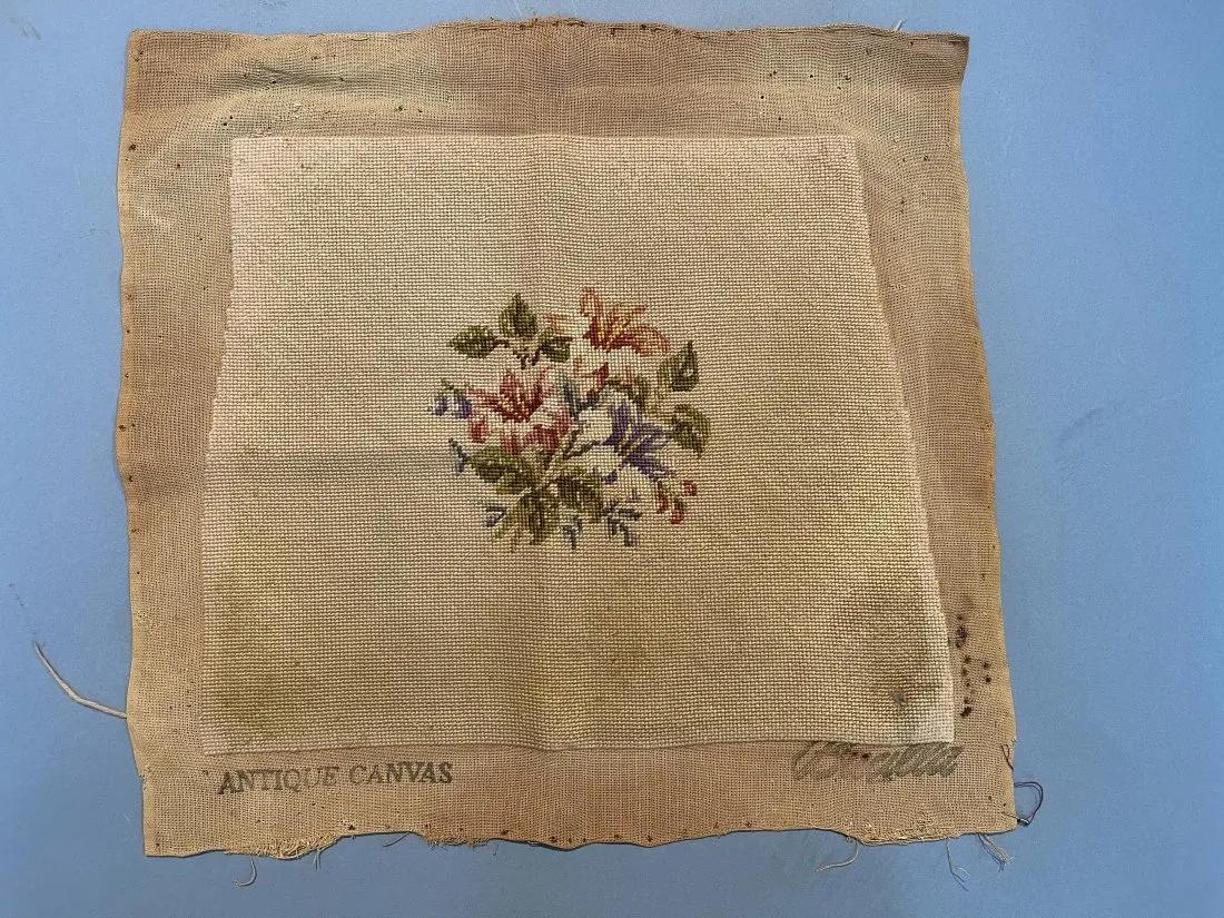 Antique Needlepoint Chair Seat Cover (1 of 7)