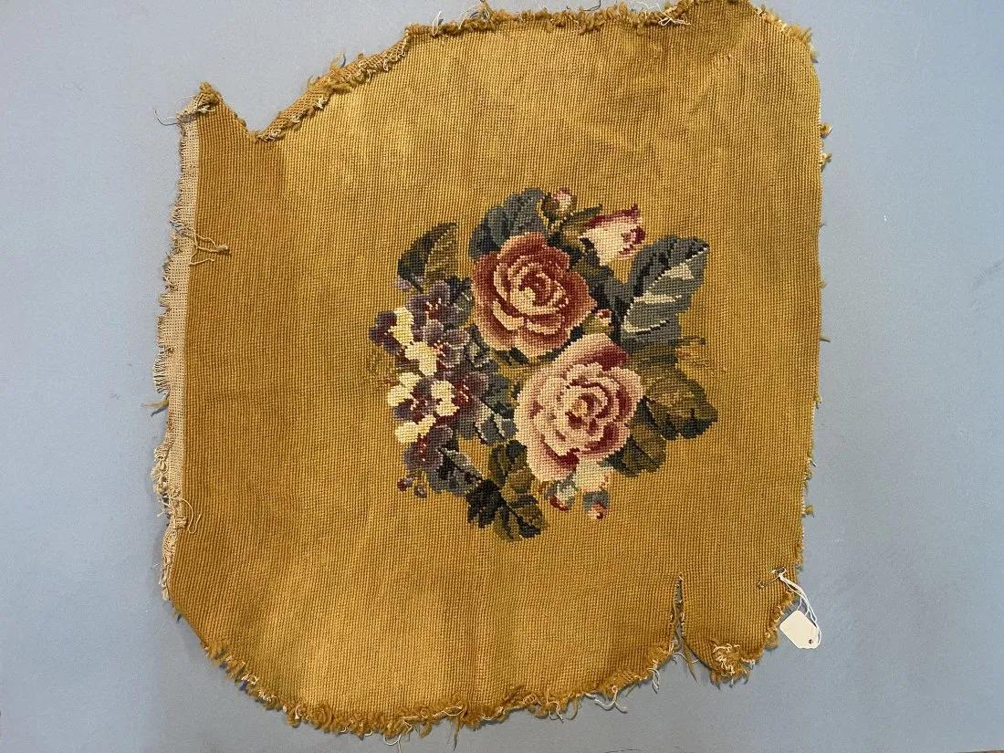 Antique Needlepoint Chair Seat Cover (1 of 8)