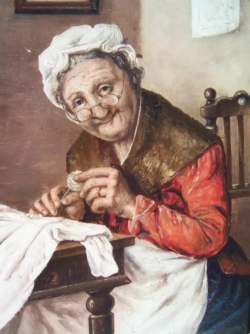 A German oil painting on Masonite panel (1 of 7)