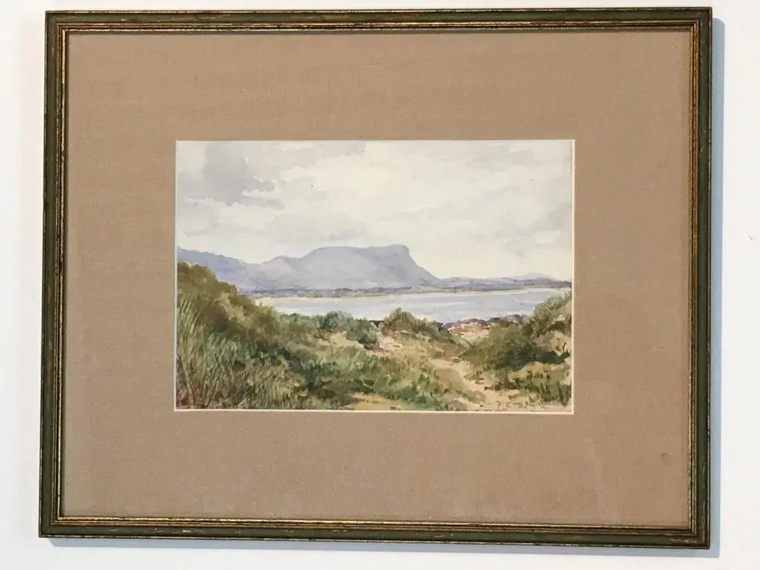FRANCIS CAMPBELL BOILEAU CADELL watercolor painting: FRANCIS CAMPBELL BOILEAU CADELL Watercolor on paper.(Scottish, 1833-1937)Shoreline View watercolorsigned F.C.B. Cadell, l.r.sheet: 7 x 10 in., frame: 13 x 16 1/2 in.Provenance :Private collection Grog
