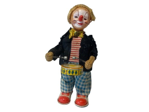 Wind Up Tin Clown Drum Playing Toy (1 of 16)