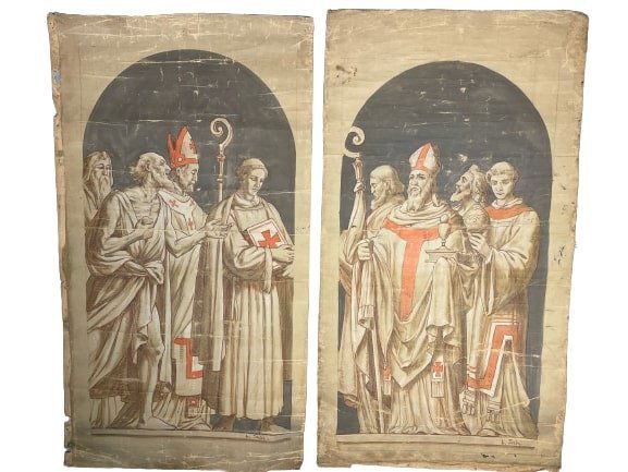 Antique Pair of oil on Canvas Paintings (1 of 20)