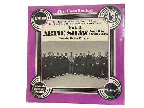 1938 Volume 1 ARTE SHAW and his Orchestra Record The Uncollected: 1938 Volume 1 ARTE SHAW and his Orchestra Record The Uncollected by the HINDSIGHT RECORDS. In it's NEW original Sealed condition. Never take out or unwrapped Record of Arte Shaw from 1938.