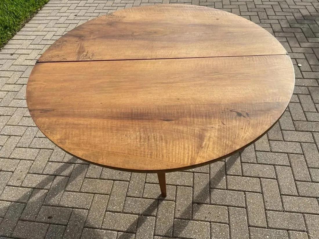 Antique European Round Folding Game table: Antique European Round Folding Game table. 46" inches in diameter and 30 inches tall.
