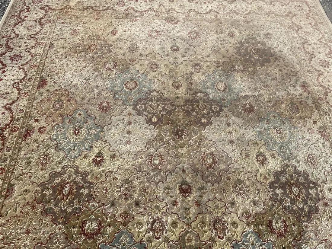 A Persian Tabriz design room size hand woven wool & silk rug (1 of 13)
