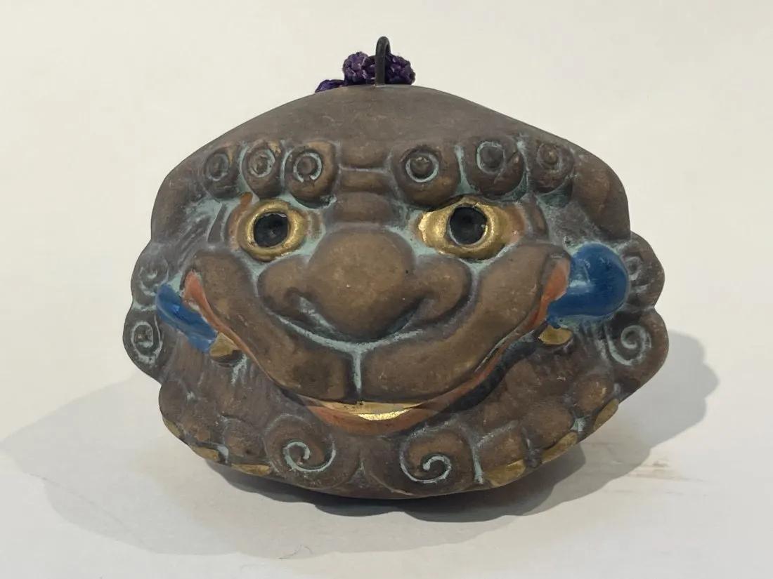 A Japanese terracotta clay Nio Dorei Bell (1 of 9)