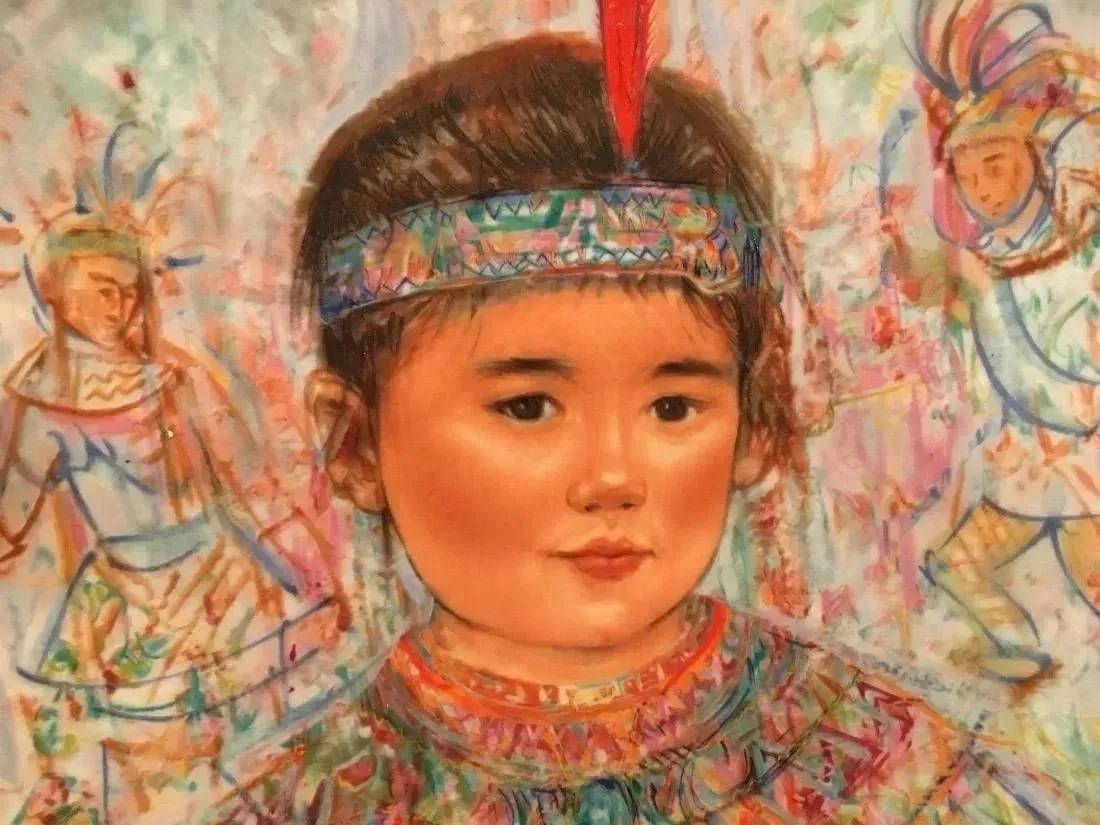 Edna Hibel plate titled Chief red feather (1 of 4)