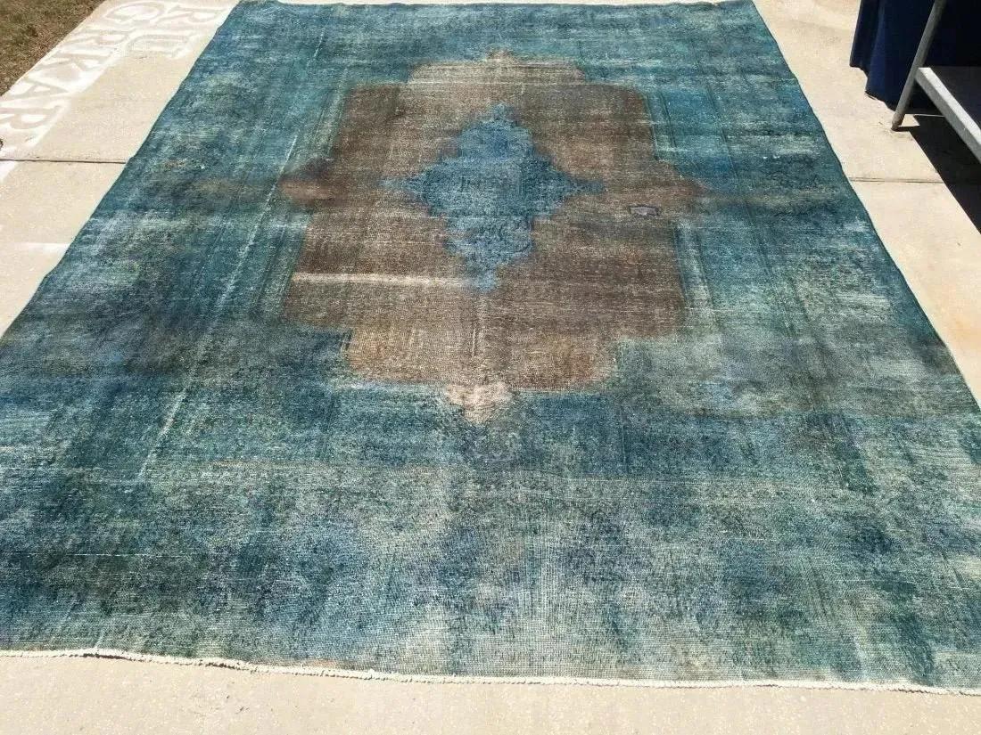 Persian Tabriz Overdyed room size rug (1 of 7)