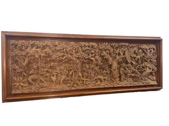 A Massive hand carved RAMAYANA wood relief from Bali (1 of 20)
