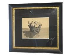 Old Watercolor Still life painting: Old Watercolor Still life painting of fruit basket. By an unknown artist, Not signed. The sight measures 7 inches wide by 9 inches long. The glass covered frame measures 17 1/2 inches long by 15 3/4 i