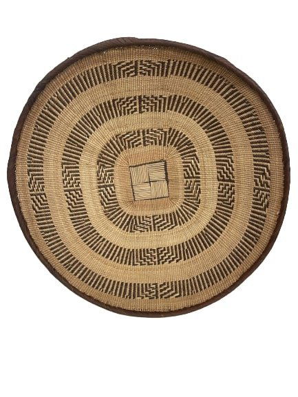 Native American Poly chrome Apache hand woven Basket (1 of 12)