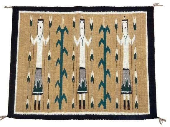 A NAVAJO YEI WEAVING HAND WOVEN RUG (1 of 13)