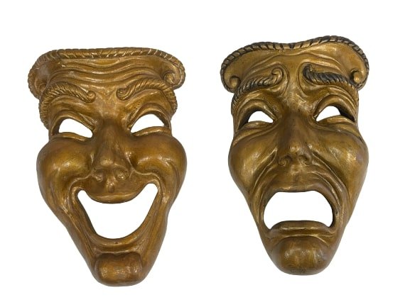 Decorative Comedy and Tragedy Plaster Masks by Universal Statuary (1 of 15)