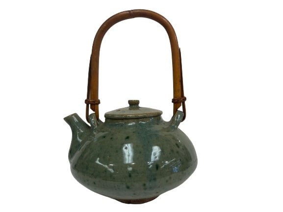 Antique Asian Teapot with bamboo handle (1 of 16)