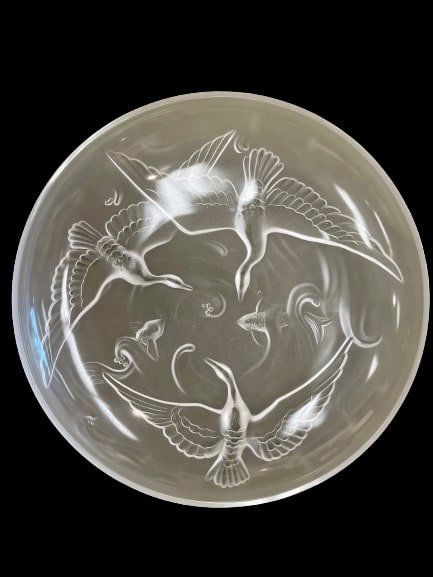 Art Deco French Frosted Glass Decorative Bowl By Andelys (1 of 13)
