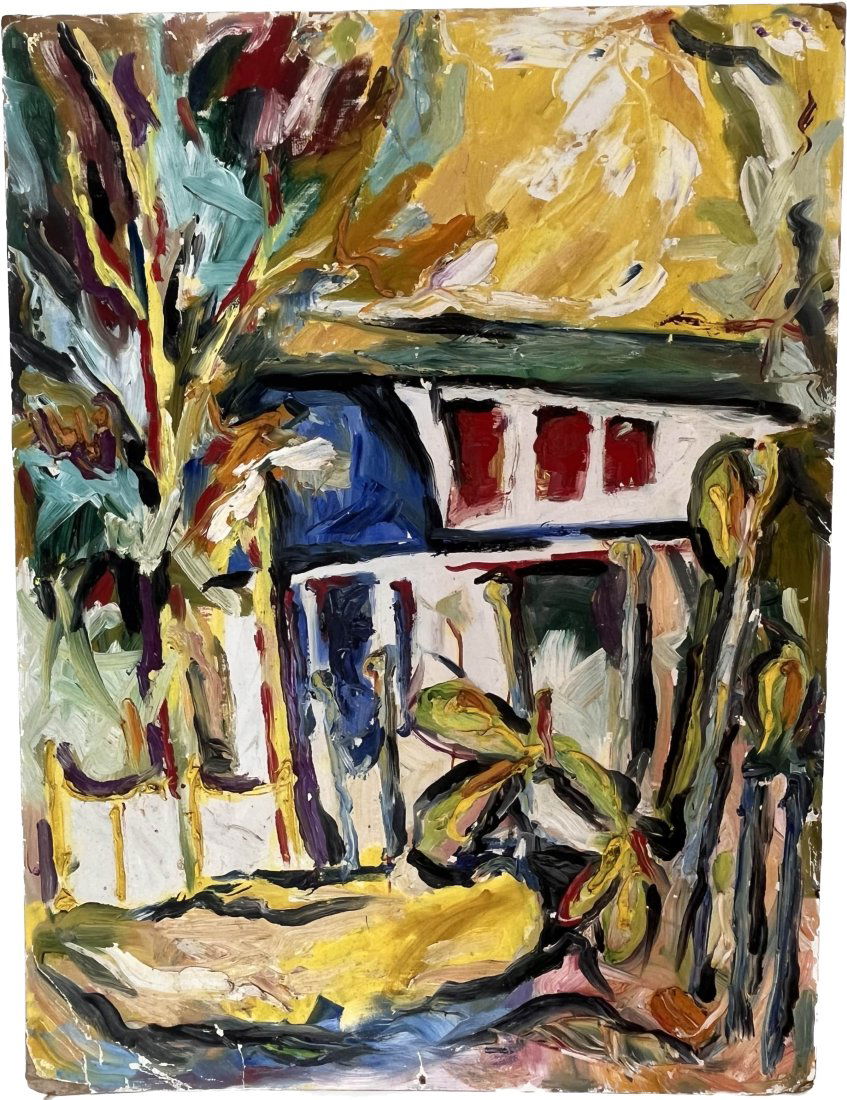 Large Impressionist abstract Colorful Tropical Oil Painting (1 of 11)