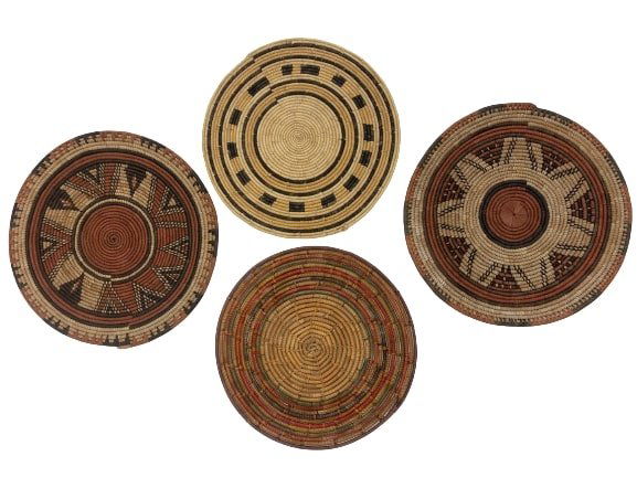 Group of four Jicarilla Apache poly chrome place mats (1 of 7)