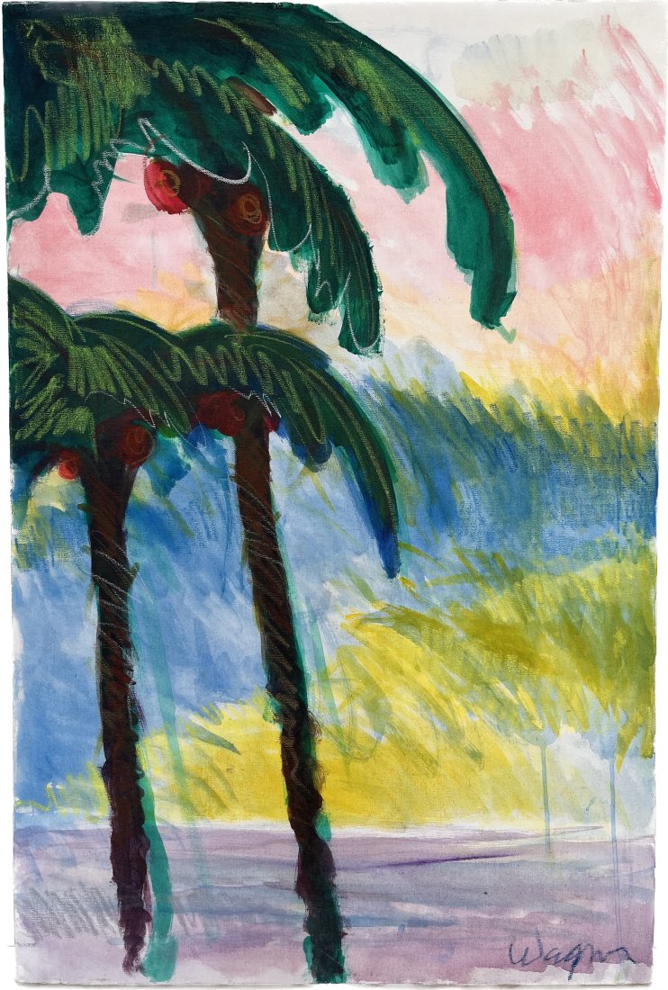 FRED WAGNER (1864 - 1940) Tropical Palm Tree Painting (1 of 11)