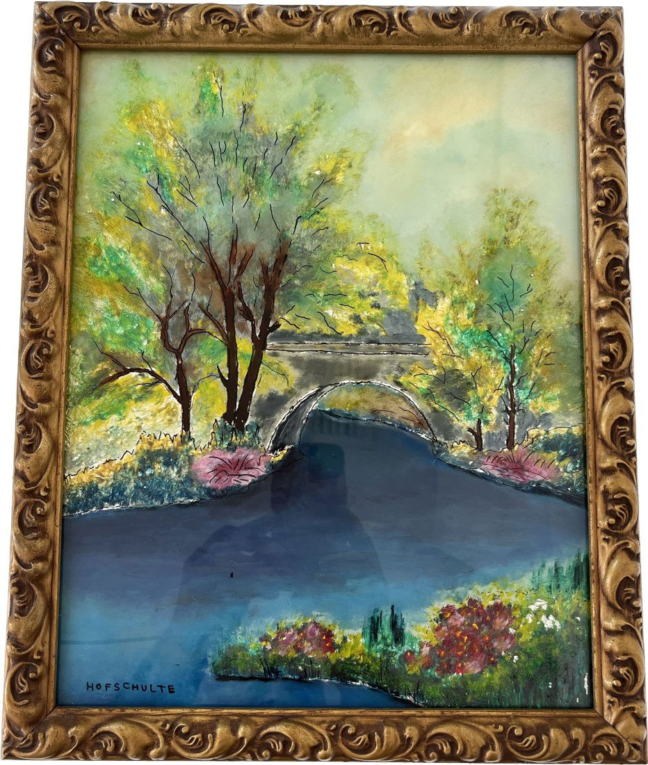 Dorothy Hofschlute Vintage Reverse Glass Painting (1 of 9)