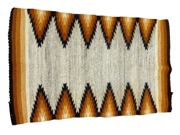 A NAVAJO WEAVING HAND WOVEN FLAT TRIBAL BLANKET RUG (1 of 14)