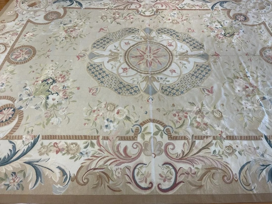 French Aubusson style Flat Woven Tapestry rug (1 of 20)