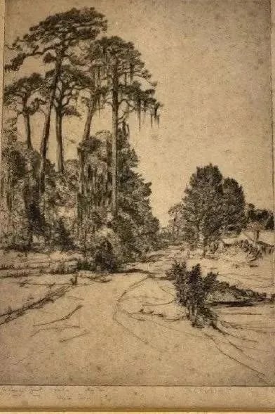 RUTH DORIS SWETT (1901- ) dry point Etching (1 of 15)