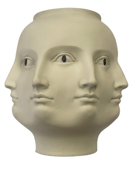 Fornasetti face print vase - Yellow