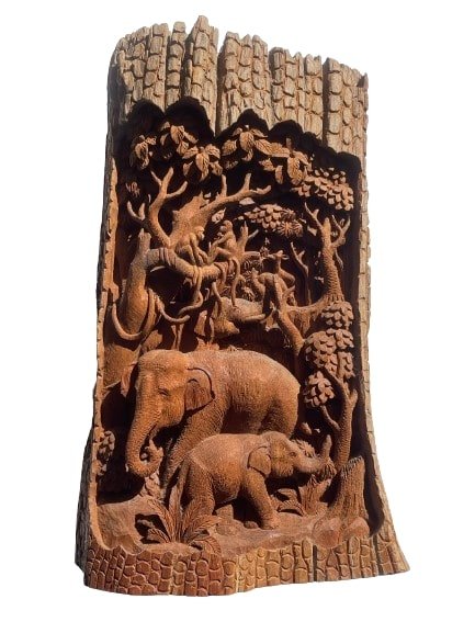 A Hand carved RAMAYANA wood carving relief from Bali (1 of 20)