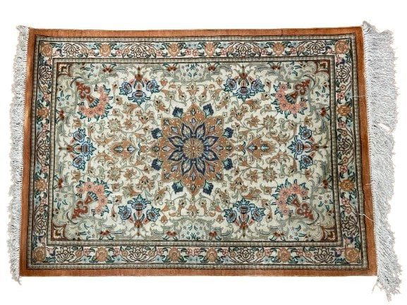 A pure Silk Persian Qum  hand made rug (1 of 14)