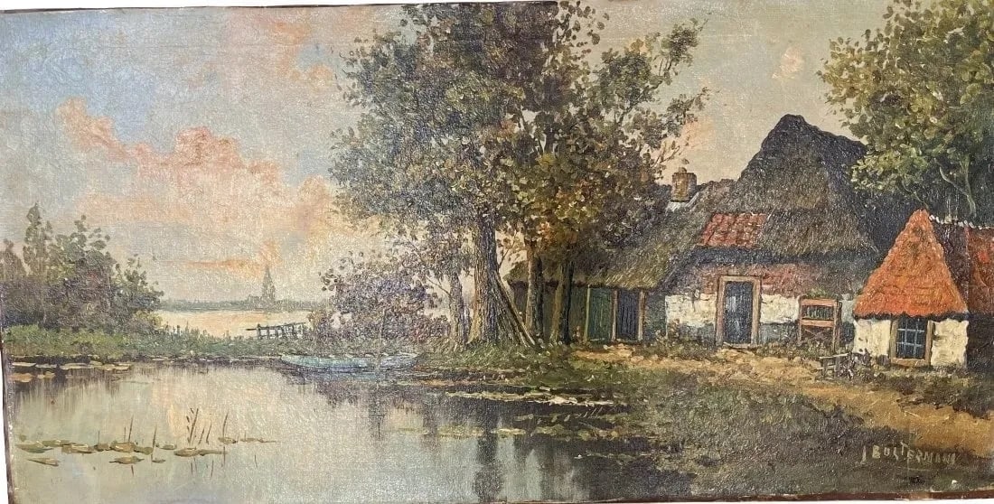 J Bultermans large oil on canvas painting (1 of 9)