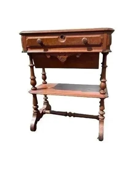 Antique Victorian small sewing table (1 of 13)