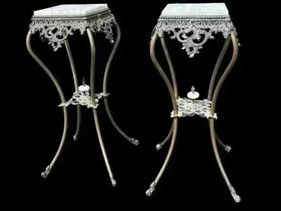 Pair of brass Victorian Etagere Jardiniere pedestals (1 of 11)