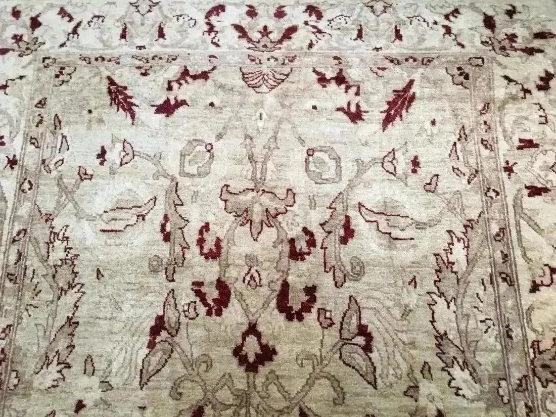 Handwoven pakistan chobi Rug: A hand woven Pakistan Chobi rug. Size: One end measures 4.10 by 8.7 and the other end measures 5.4 by 8.7