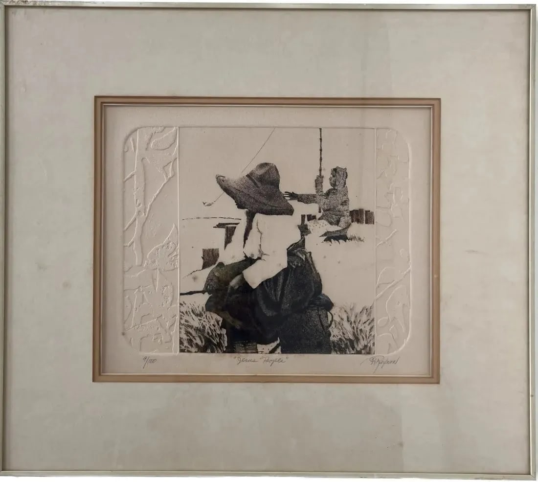 Dale Rayburn embossed woodblock etching Jesus People Print (1 of 10)