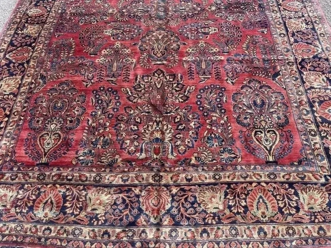 Antique Persian Sarouk room size rug (1 of 20)