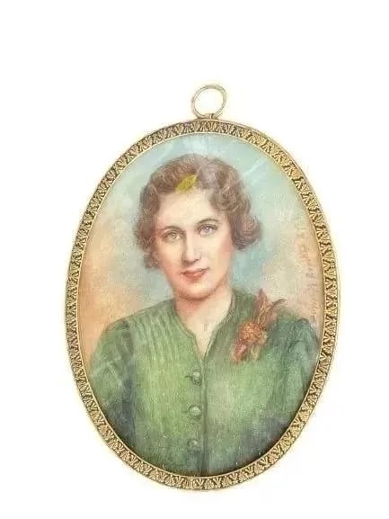 Antique Miniature Fine oval painting by Brigit M Brooks (1 of 16)
