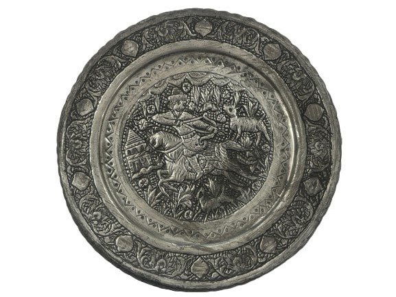 A Persian Hand hammered charger copper plate (1 of 11)