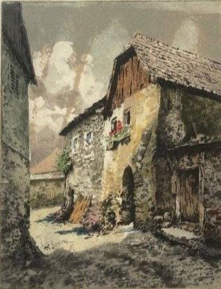 Karl Tucek (Austrian, 1889-1952) Colored Etching (1 of 15)