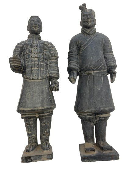 Pair of Chinese Terracotta Army warriors statues (1 of 15)