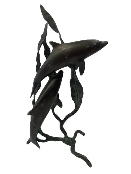 A bronze dolphins decorative sculpture (1 of 10)