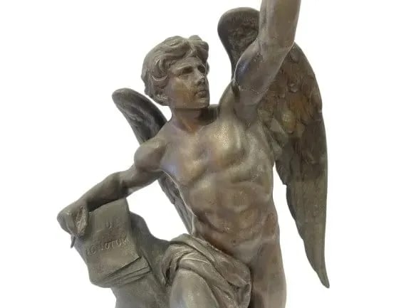 Emile Louis Picault statue lamp titled LA GENNIE HUMAIN (1 of 20)