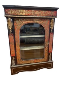 Antique French Boulle cabinet with brass inlays