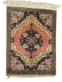 Antique Persian Silk Qum Sarouk rug