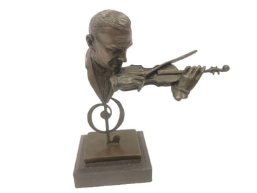 A MILO bronze Signed Violin player Bronze statue