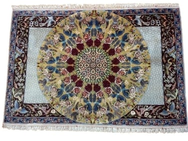 A Persian Isfahan Silk & Wool rug