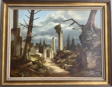 Rudi Reichardt Oil on masonite Large scale painting from VINCENT PRICE collection