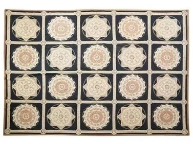 A handmade Needle point tapestry rug