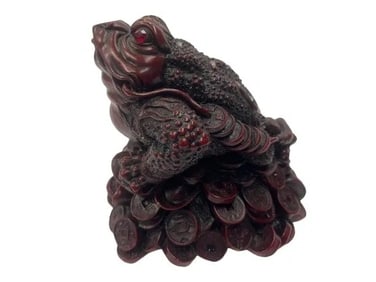 A Chinese Feng Shui Three Legged Toad Money Frog Statue